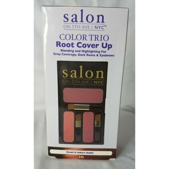 Salon On 5th Ave NYC Color Trio Root Cover Up Brown to Auburn Hair & Eyebrows - Picture 1 of 3